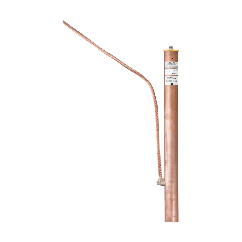ECRV102Q4U Chemical Ground Electrode Kit With 4/0 AWG Stranded 4 ft L Pigtail, 10 ft L, Copper