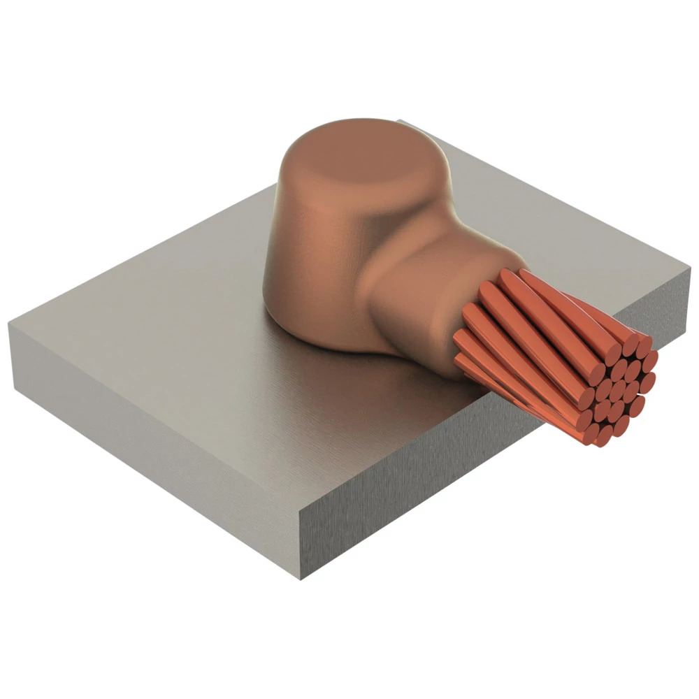 HAA1T Cadweld Type HA Weld Metal Mold, 2 AWG Solid Tap Conductor, Cable to Steel Connection, Graphite