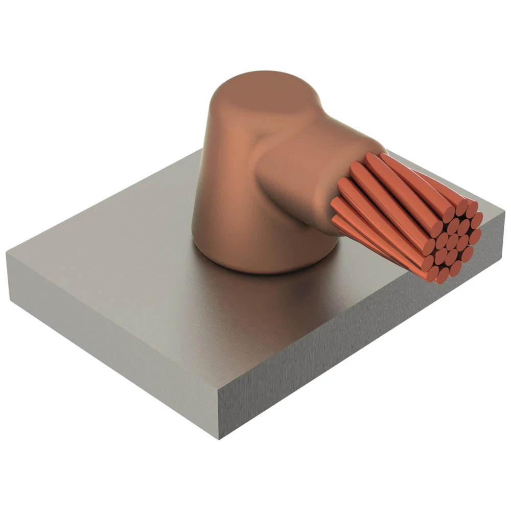 HSC2Q Cadweld Type HS Weld Metal Mold, 4/0 AWG Concentric Conductor, Cable to Steel Connection, Graphite