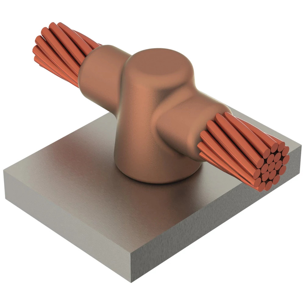 HTC2Q Cadweld Type HT Weld Metal Mold, 4/0 AWG Concentric Conductor, Cable to Steel Connection, Graphite