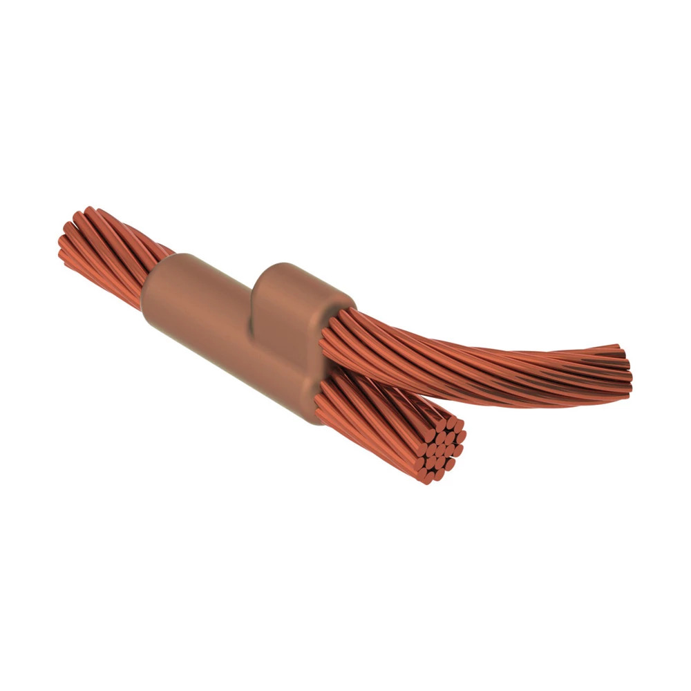 PCC2Q1V Cadweld Type PC Weld Metal Mold, 4/0 AWG Run, 2 AWG Concentric Tap Conductor, Cable to Cable Connection, Graphite