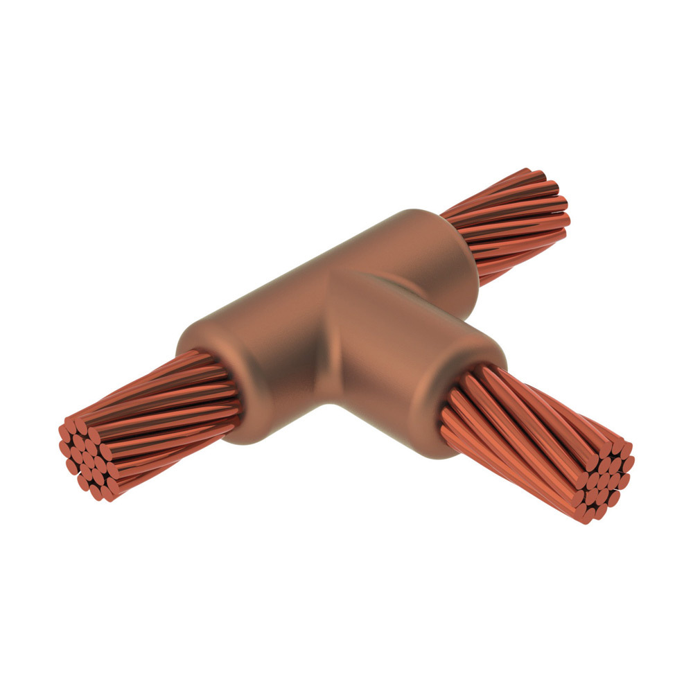 TAC2G1V Cadweld Type TA Weld Metal Mold, 2/0 AWG Concentric Run, 2 AWG Concentric Tap Conductor, Cable to Cable Connection, Graphite