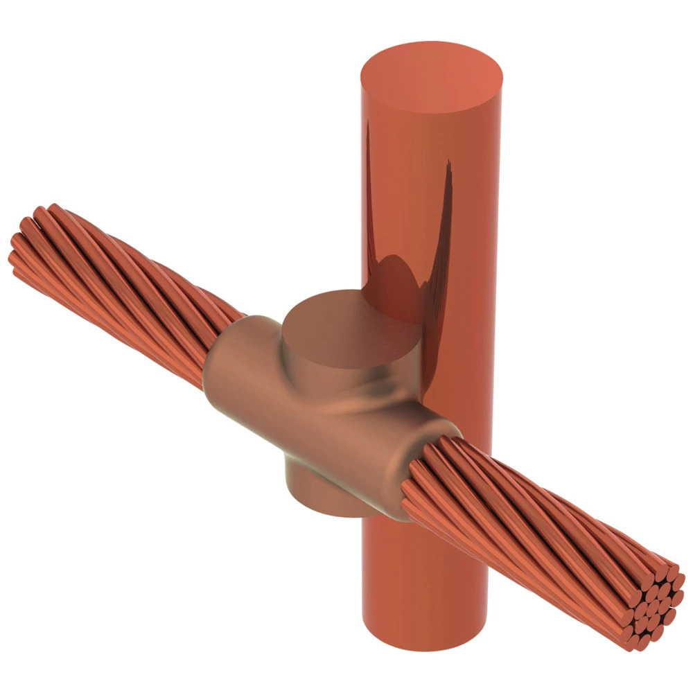 GYR182C Cadweld Type GY Weld Metal Mold, 1/0 AWG Concentric Conductor, 3/4 in Rod, Cable to Ground Rod/Other Rounds Connection, Copper/Graphite