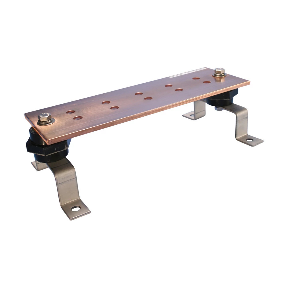 EGBA14424CC Grounding Busbar With Insulators, Brackets, 24 in L x 4 in W, Copper