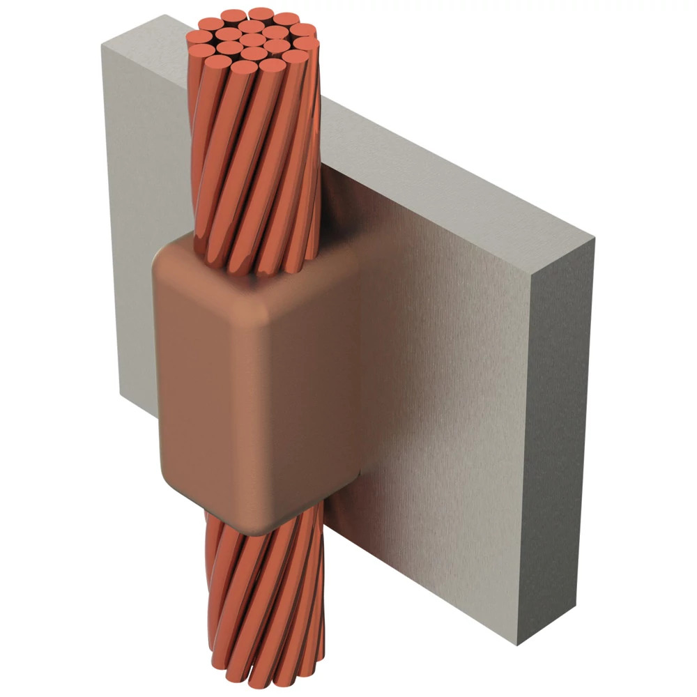VVR2Q Cadweld Type VV Weld Metal Mold, 4/0 AWG Concentric Conductor, Cable to Steel Connection, Graphite