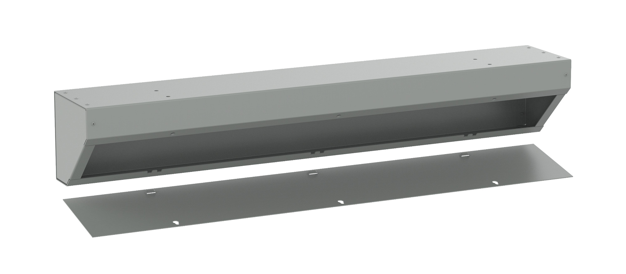 AT6636 F40AT Angled Wiring Trough, 36 in L x 6 in W x 6 in H, Steel