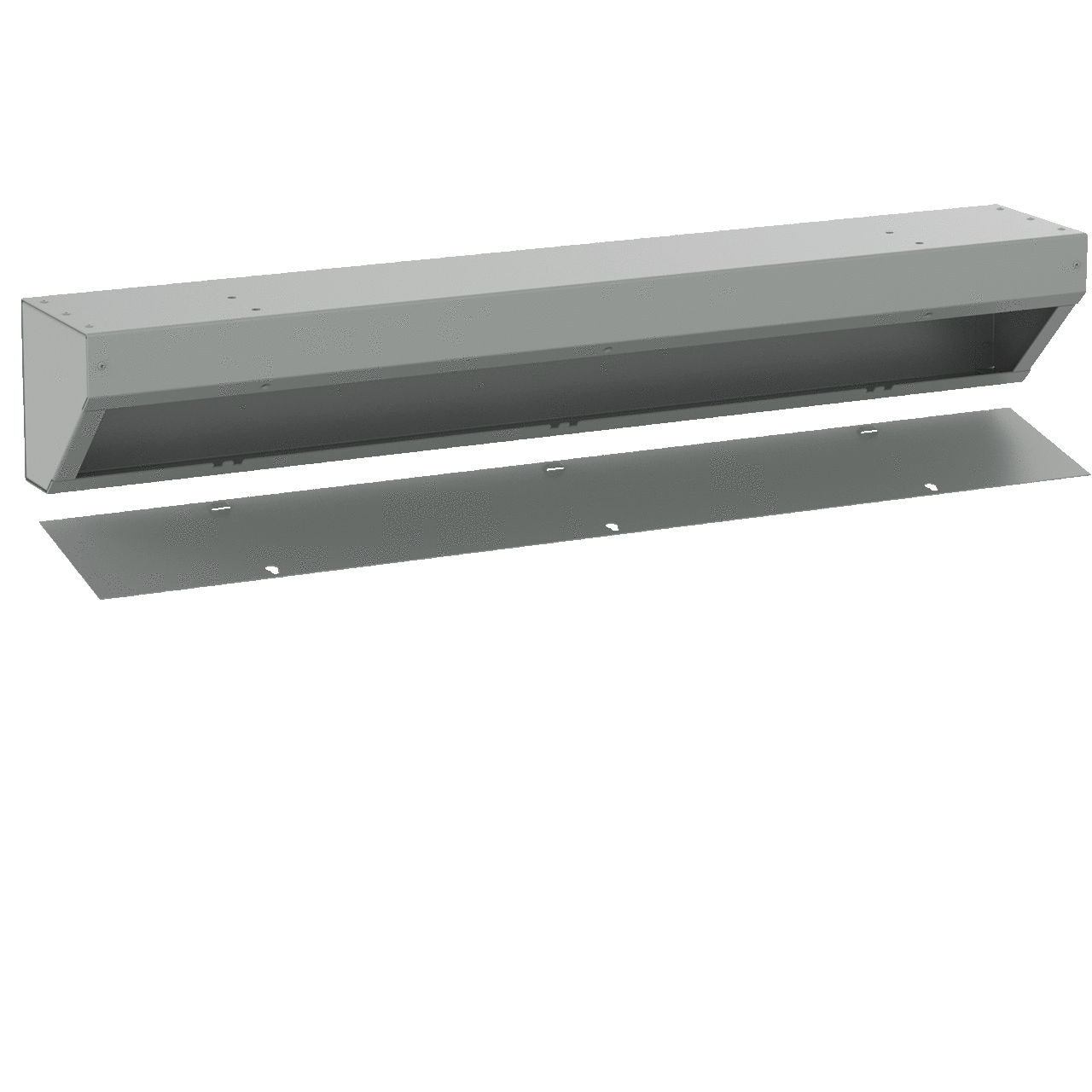 AT6648 F40AT Angled Wiring Trough, 48 in L x 6 in W x 6 in H, Steel