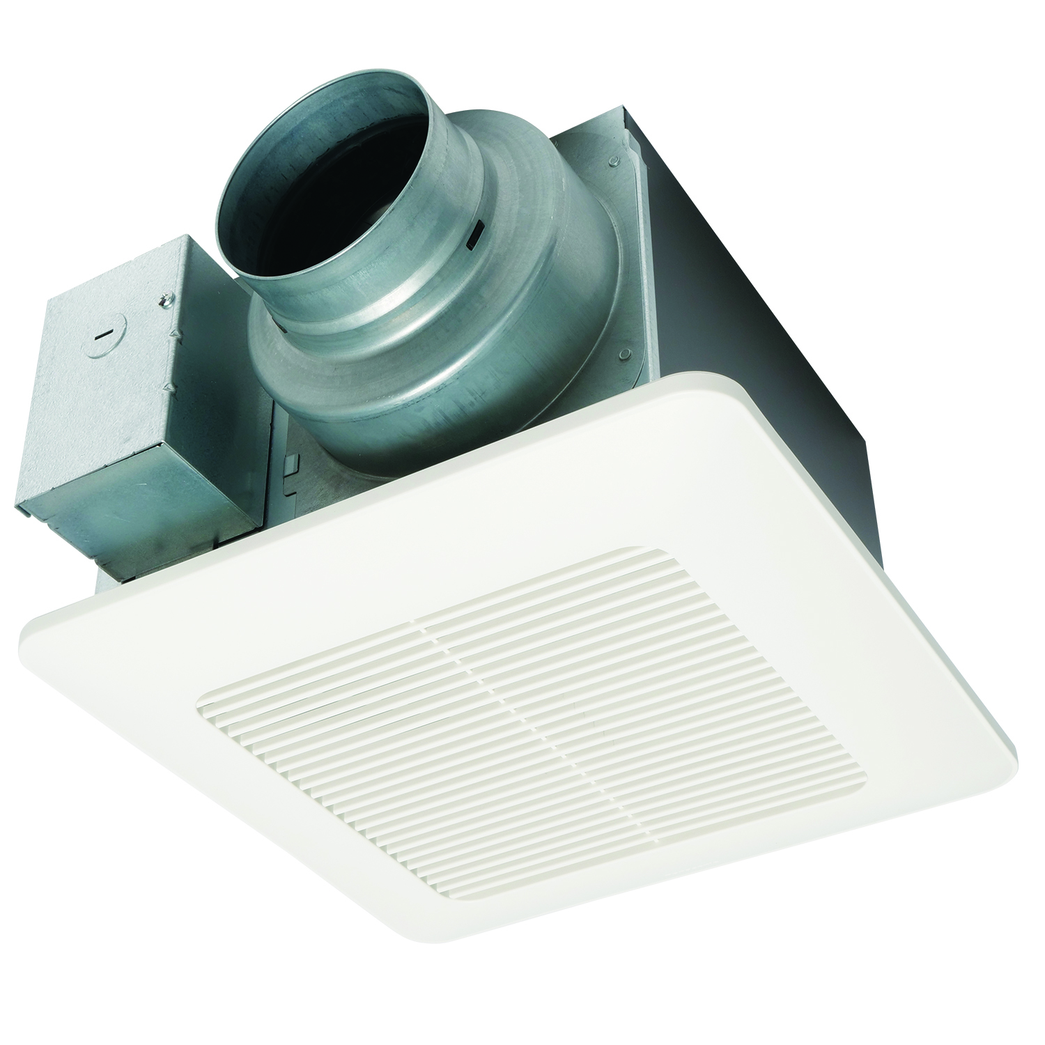 FV-0511VQ1 WhisperCeiling DC SmartFlow 1-Phase Ventilation Fan With ECM Motor, Installation Bracket, 50/53/80/83/110/111 cfm Flow Rate, 4 in, 6 in Dia Duct, 4/5.9/7.2/10.6/10.8/16.4 W Power Rating, 120 V AC, 0.07 to 0.18 A, Import