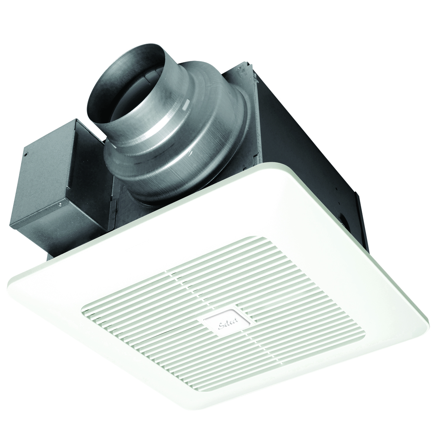 FV-0511VKS2 WhisperGreen Select Multi-Speed Ventilation Fan, 50/80/110 cfm, 4 in Dia Duct, 9.9 W, 120 V AC, 0.1 A, 0.3 sones, Import