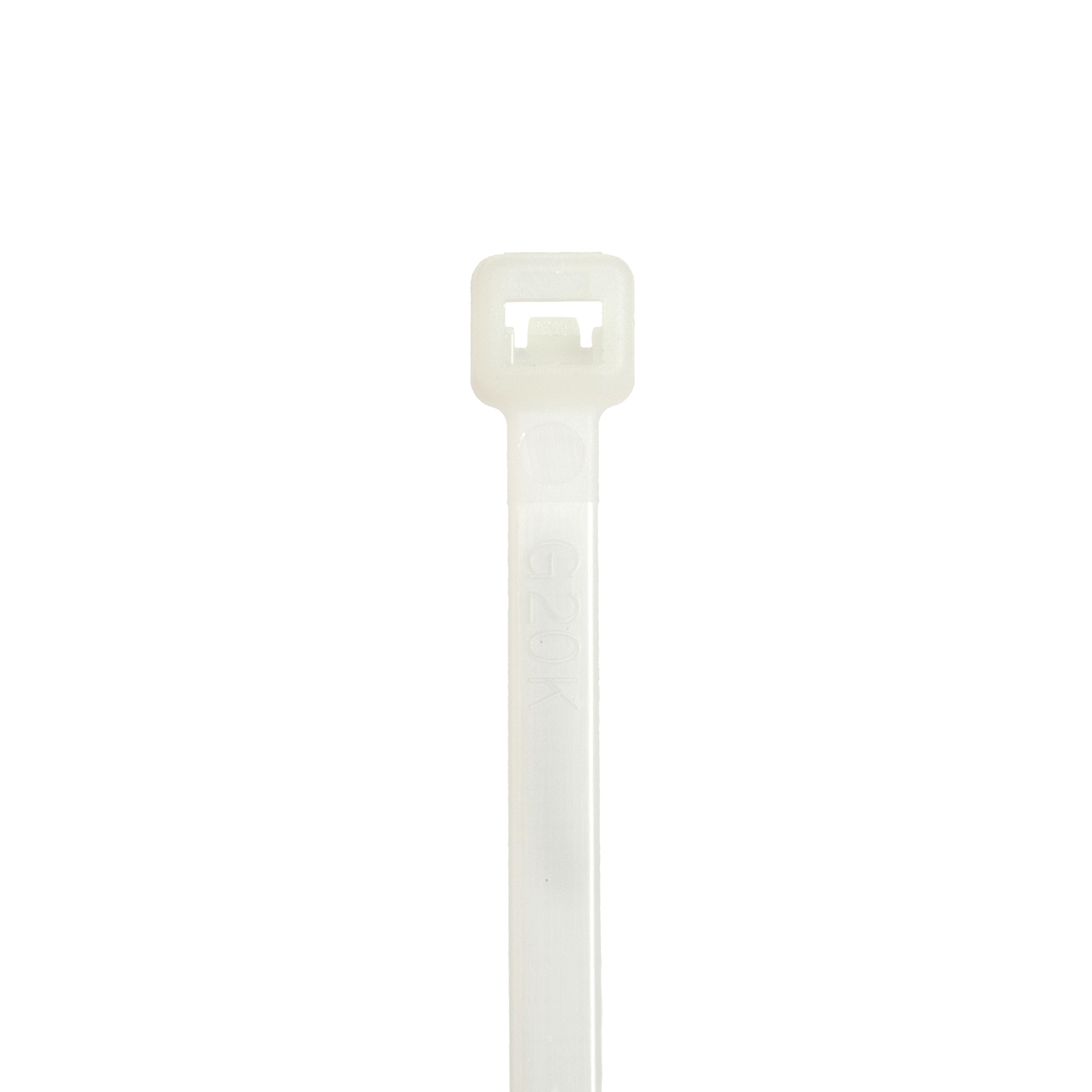 S7-50-C StrongHold S Series Plenum Rated Curved Tip Standard Cable Tie, 7.4 in L x 0.19 in W x 0.051 in THK, Nylon 6.6, Natural