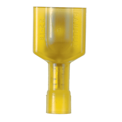 EDNF10250FIMB-Q StrongHold DNF-FIMB Fully Insulated Loose Piece Disconnect, 12 to 10 AWG Conductor, 0.25 in W x 0.032 in THK Tab, Butted Seam/Funnel Entry Barrel, Copper, Yellow