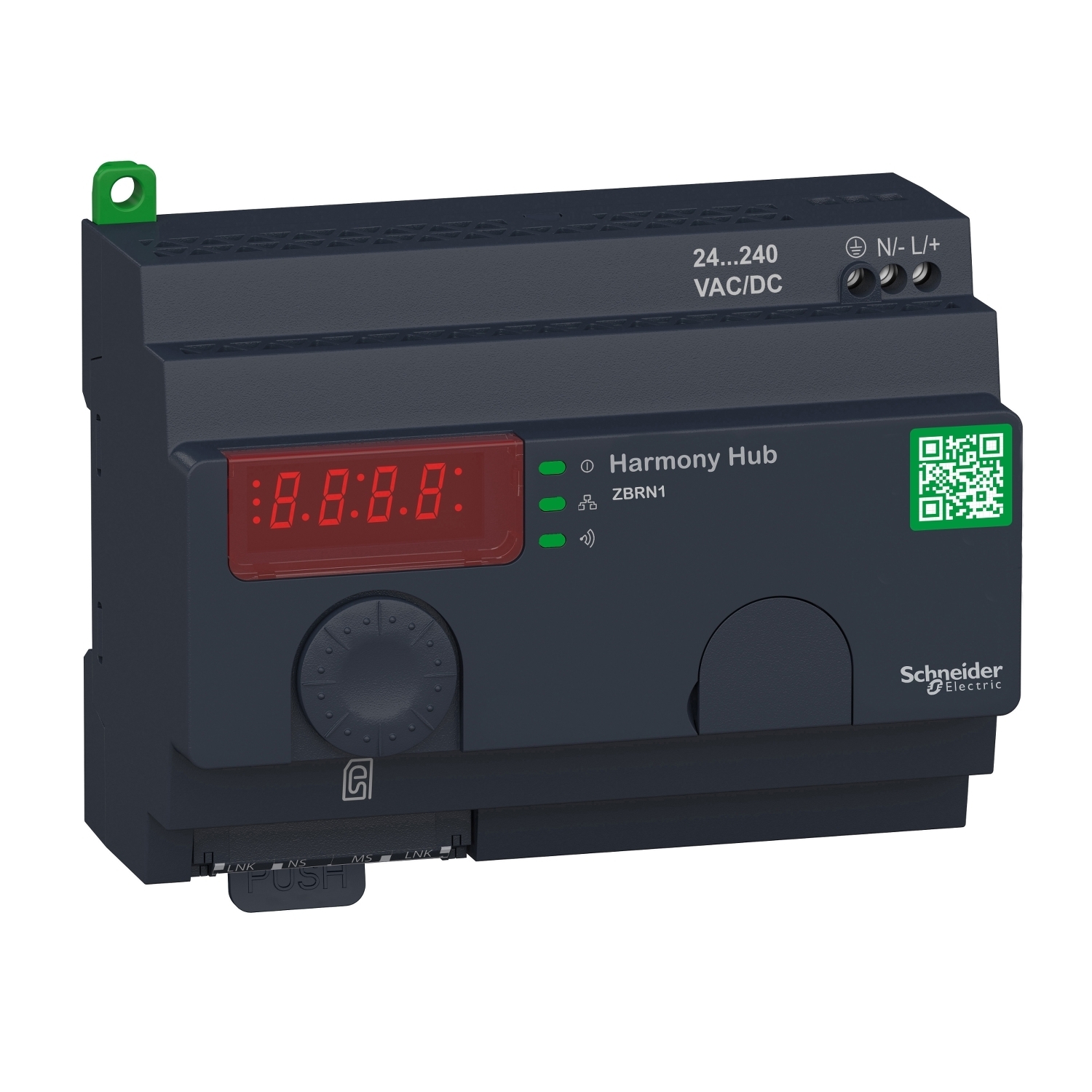 ZBRN1 Harmony Type 3 Integrated Antenna Wireless to Modbus/TCP Ethernet Gateway, For Use With Harmony 22 mm Pushbutton Operator, -40 to 70 deg C, Plastic