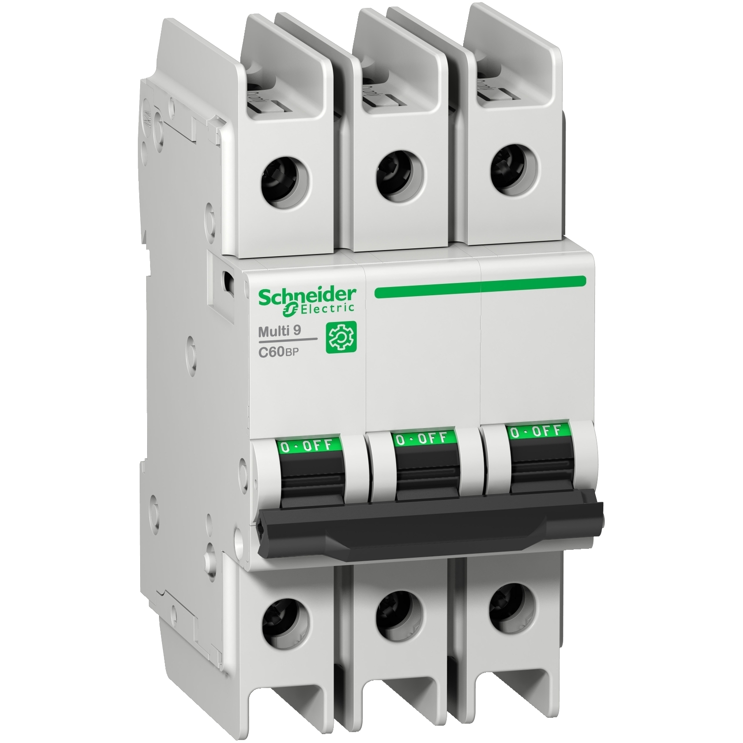 M9F43303 C60BP Multi-Standard Miniature Circuit Breaker, 240/415/440 V AC, 3 A, 10 kA Interrupt, 3 Poles, Thermal Magnetic Trip