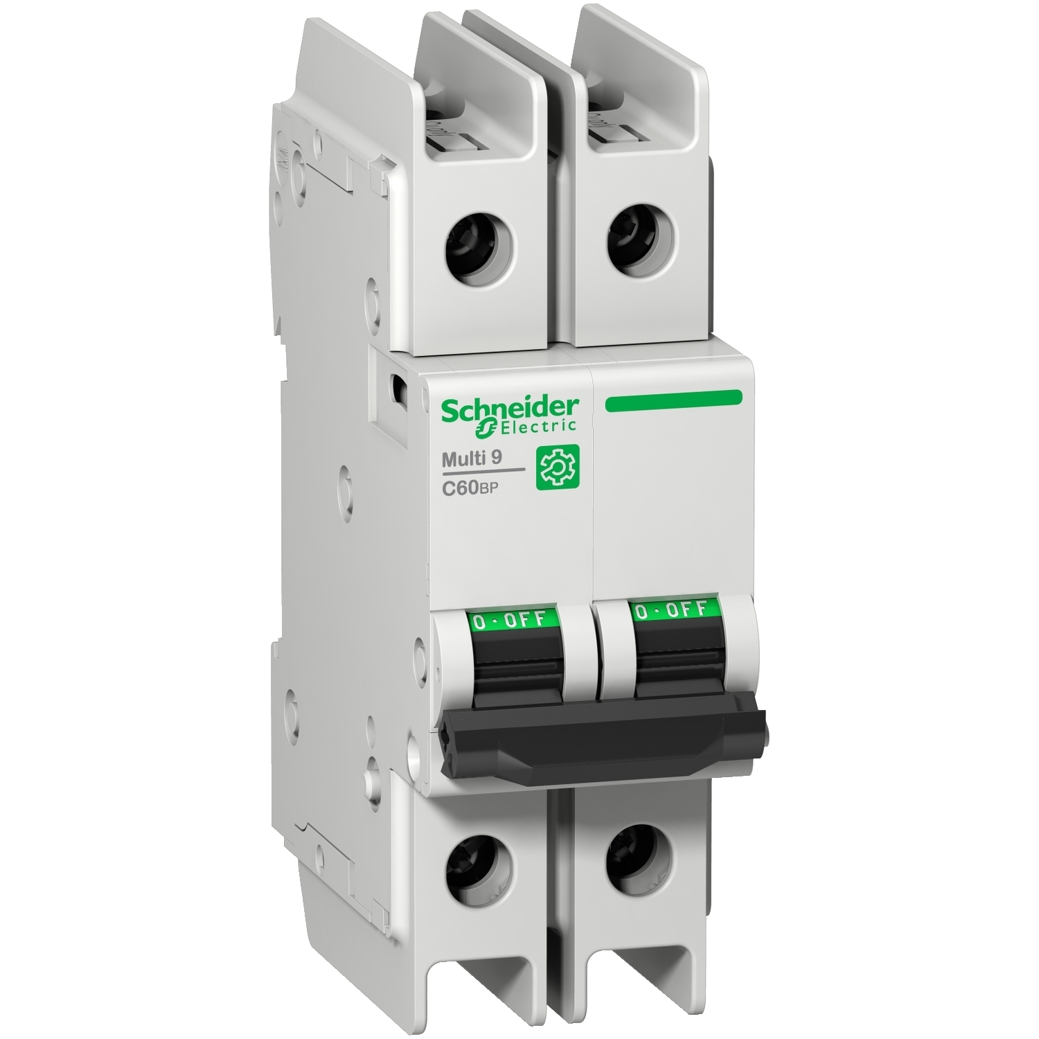 M9F42263 C60BP Multi-Standard Miniature Circuit Breaker, 240/415/440 V AC, 63 A, 10 kA Interrupt, 2 Poles, Thermal Magnetic Trip