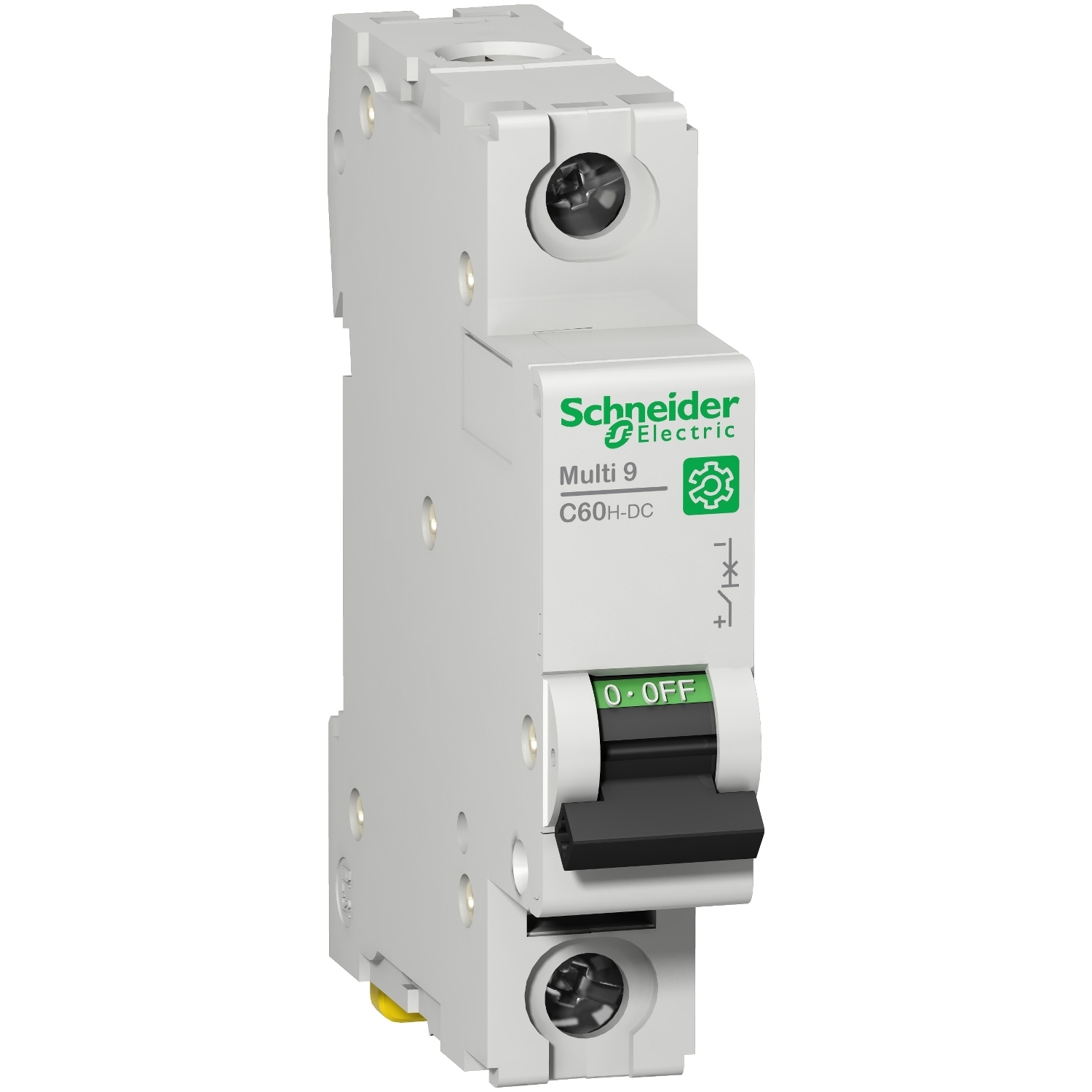 M9U21102 C60H-DC Multi-Standard Miniature Circuit Breaker, 110/220/250 V DC, 2 A, 10 kA Interrupt, 1 Poles, Thermal Magnetic Trip