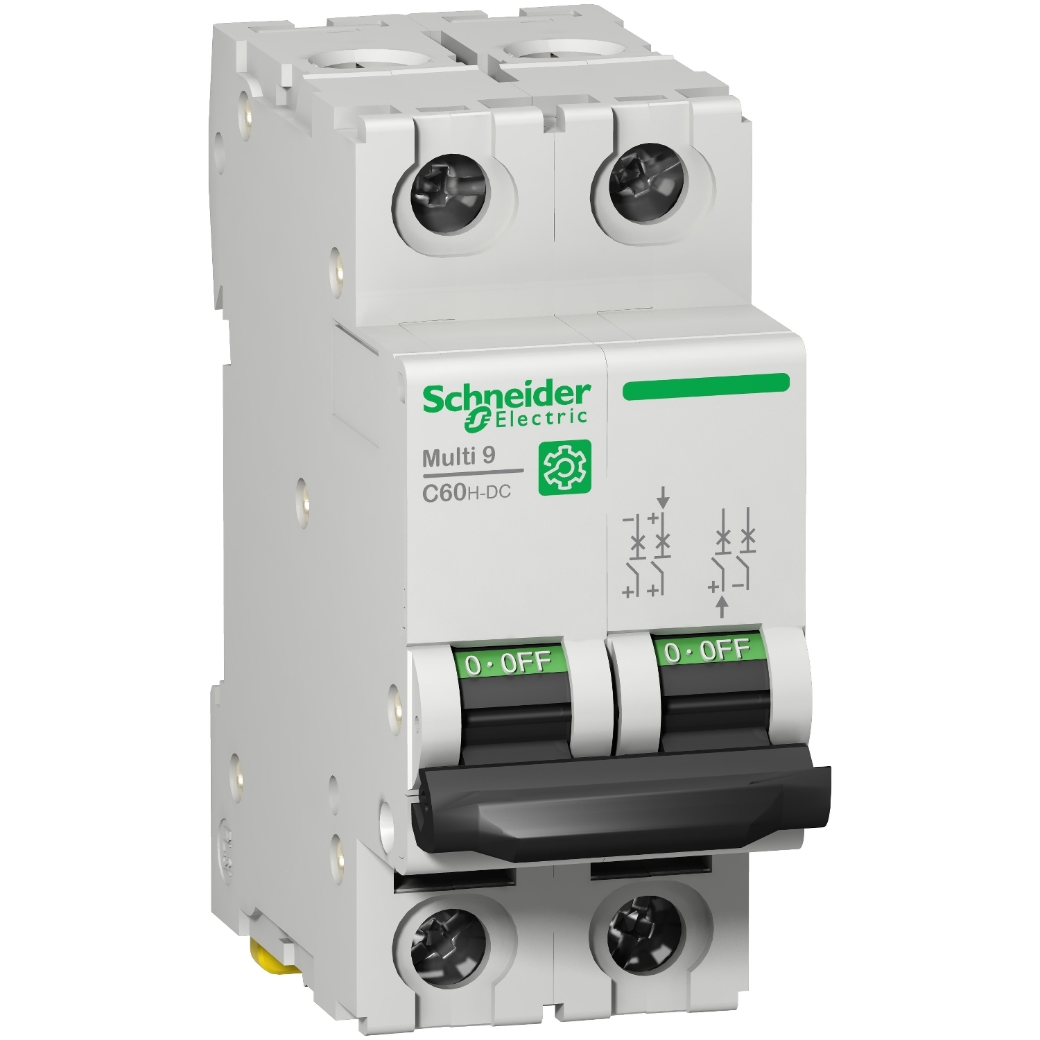 M9U21203 C60H-DC Multi-Standard Miniature Circuit Breaker, 220/440/500 V AC/500 V DC, 3 A, 10 kA Interrupt, 2 Poles, Thermal Magnetic Trip