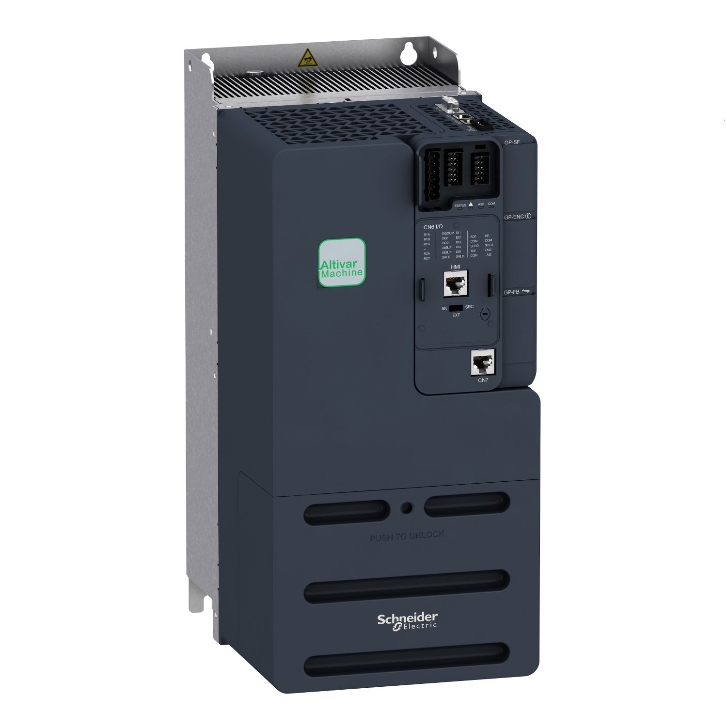 ATV340D22N4 Altivar 3-Phase Variable Speed Drive With Heat Sink, 380 to 480 V, 40 hp Normal Duty, 30 hp Heavy Duty, 7.09 in W x 9.8 in D
