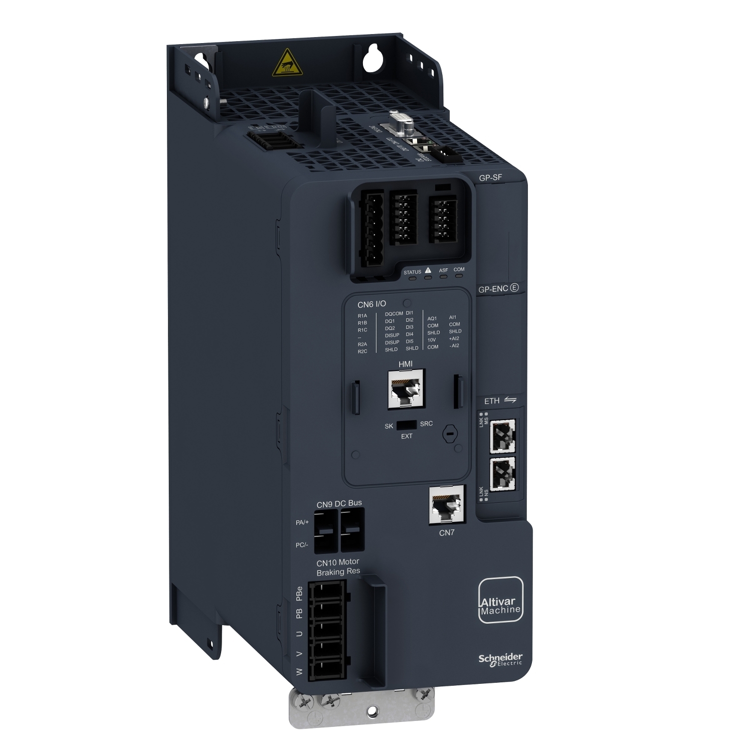 ATV340U55N4E Altivar 3-Phase Variable Speed Drive With Heat Sink, 380 to 480 V, 10 hp Normal Duty, 7 hp Heavy Duty, 4.33 in W x 9.21 in D