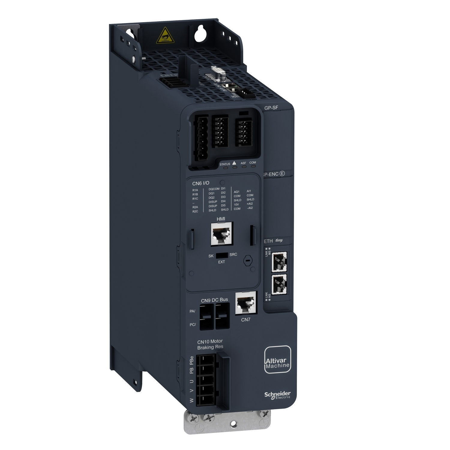 ATV340U30N4E Altivar 3-Phase Variable Speed Drive With Heat Sink, 380 to 480 V, 5 hp Normal Duty, 3 hp Heavy Duty, 3.35 in W x 9.15 in D