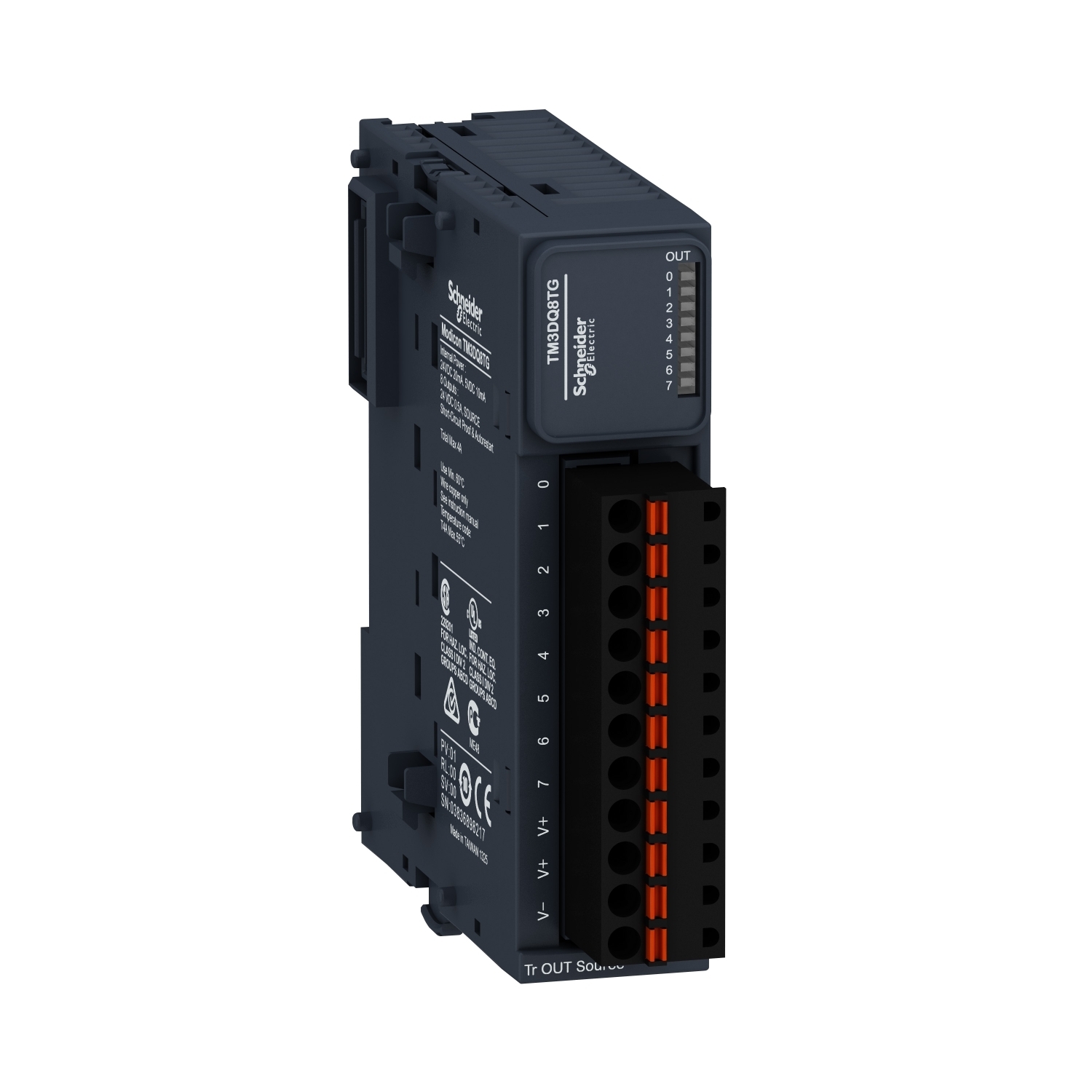 TM3DQ8TG Modicon Discrete Output Module, 24 V DC, 50 mA, 8 Outputs
