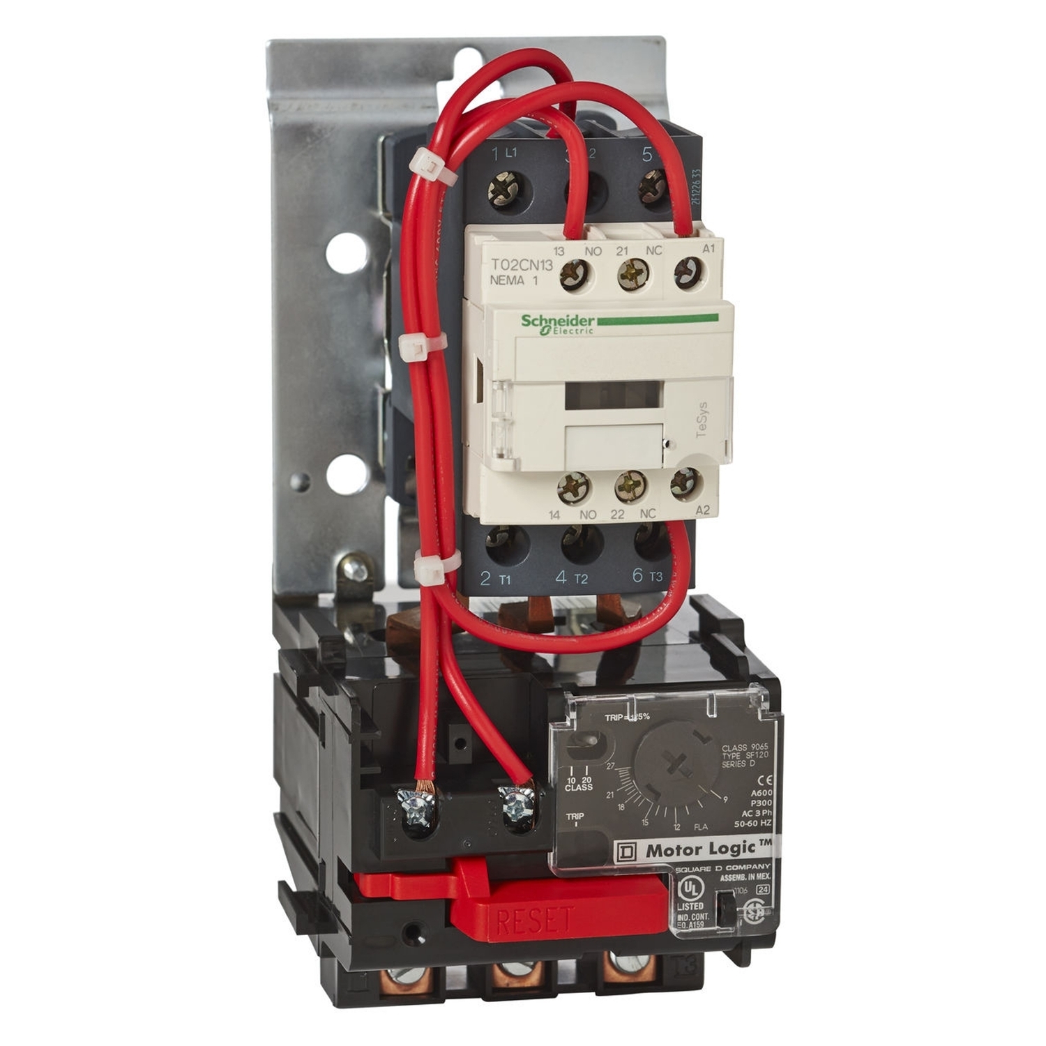 T36BN13G7 TeSys N Size 0 NEMA Motor Starter, 120 VAC V Coil, Non-Reversing Action, 3 Poles, Open Enclosure