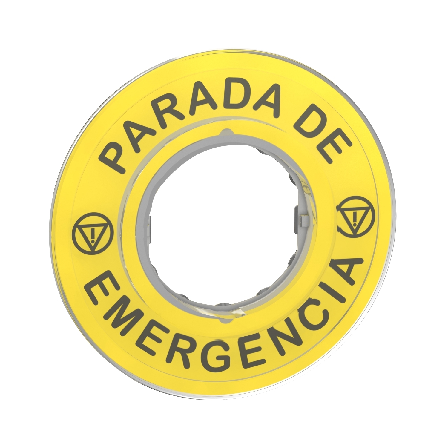 ZBY9420 Harmony Marked Spanish Legend Plate, 60 mm W, Circular Plate, Plastic, Yellow Field