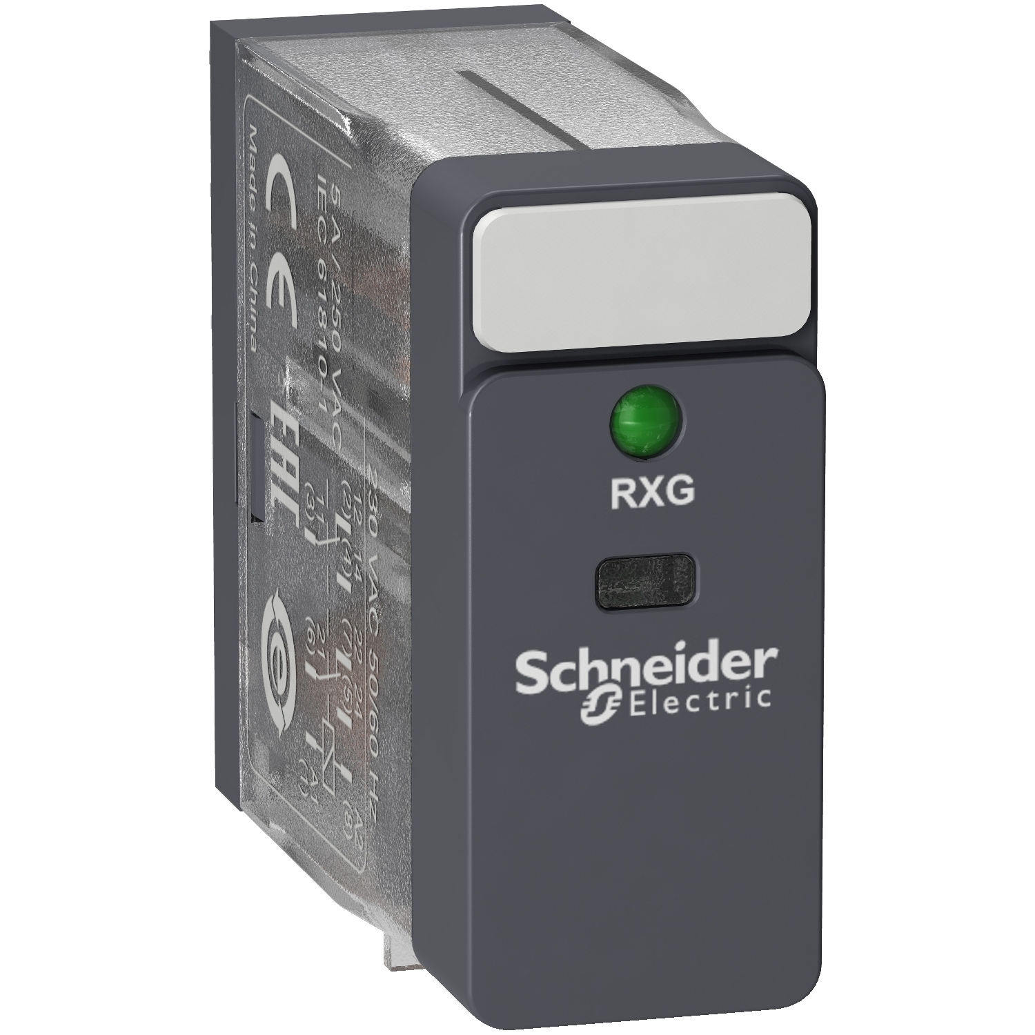 RXG23F7 Zelio RXG Series Interface Plug-In Relay, 5 A, 2CO 2 Form C DPDT Contact, 120 VAC V Coil