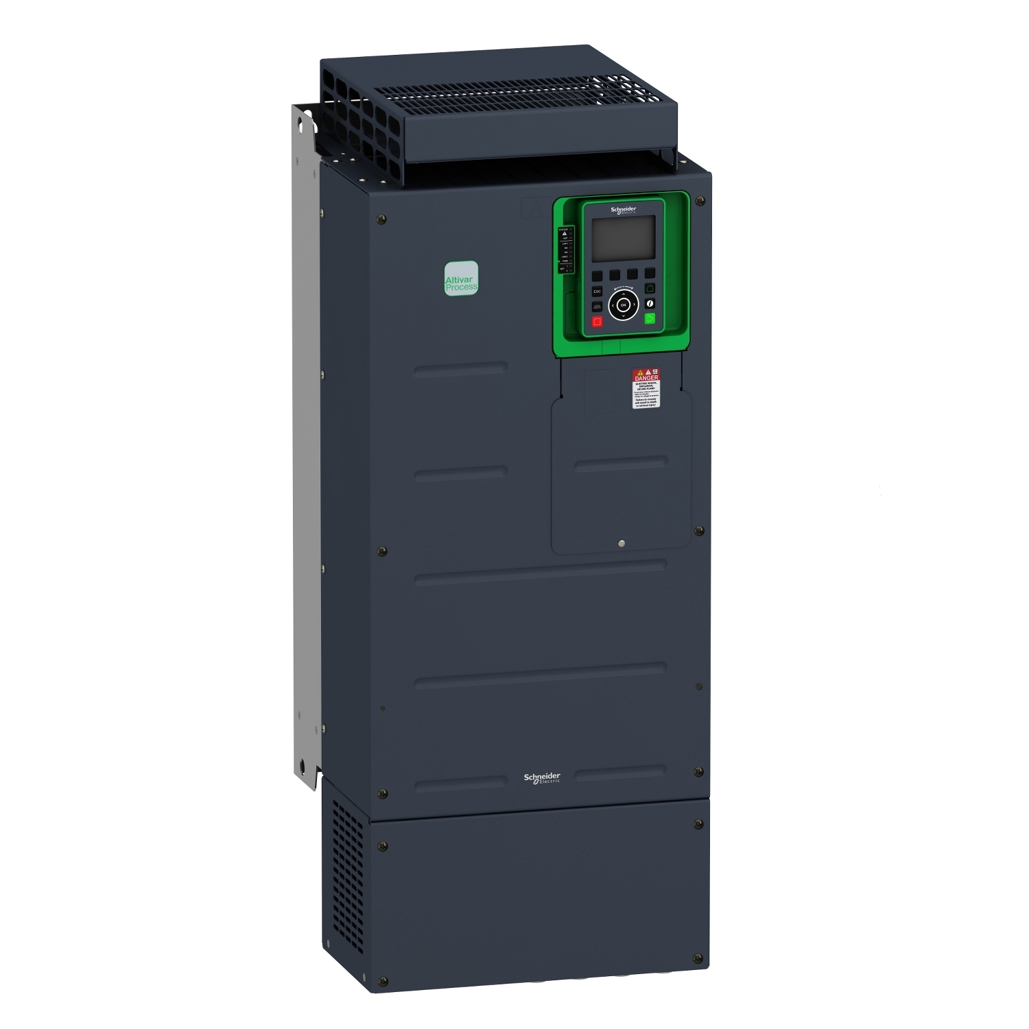 ATV630D75S6 Altivar Variable Speed Drive, 600 V, 89.4 A at 600 V Normal Duty, 70.1 A at 600 V Heavy Duty, 100 hp at 600 V Normal Duty, 75 hp at 600 V Heavy Duty, 13.03 in W x 11.69 in D