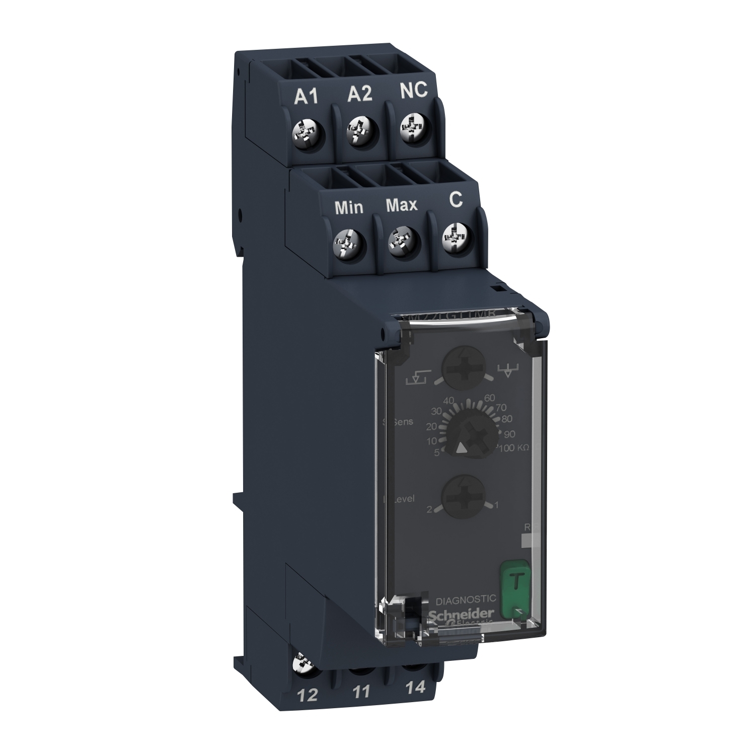 RM22LG11MR Zelio Modular Liquid Level Control Relay With LED, 8 A, 1CO 1 Form C Contact, 24/240 V AC/DC V Coil