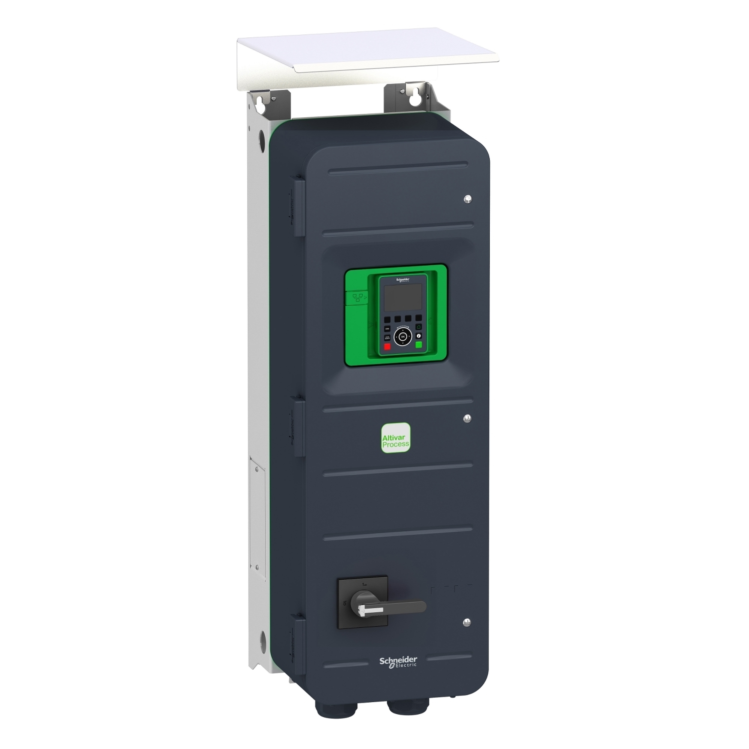 ATV650D37N4EU Altivar Variable Speed Drive, 380 to 480 V, 66.2 A at 380 V/57.3 A at 480 V Normal Duty, 54.8 A at 380 V/48.3 A at 480 V Heavy Duty, 50 hp Normal Duty, 40 hp Heavy Duty, 11.42 in W x 15.79 in D