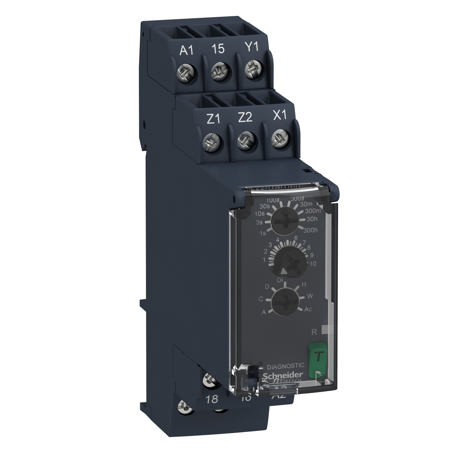 RE22R1MYMR Zelio Timing Relay, 0.05 s to 300 hr Setting, 24 to 240 V AC/DC, 1NO-1NC 1 Form A/1 Form B Contact