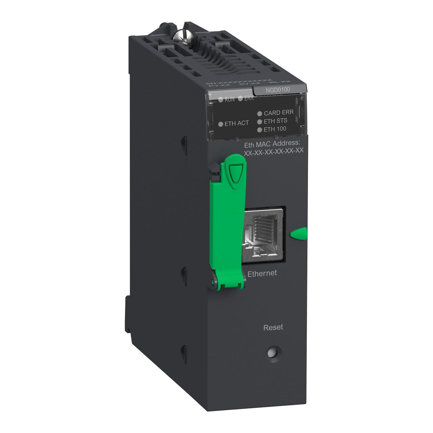 BMXNGD0100 Modicon M580 Ethernet TCP/IP Network Module, 24 V DC, 90 mA, 10/100 Mbps Communication