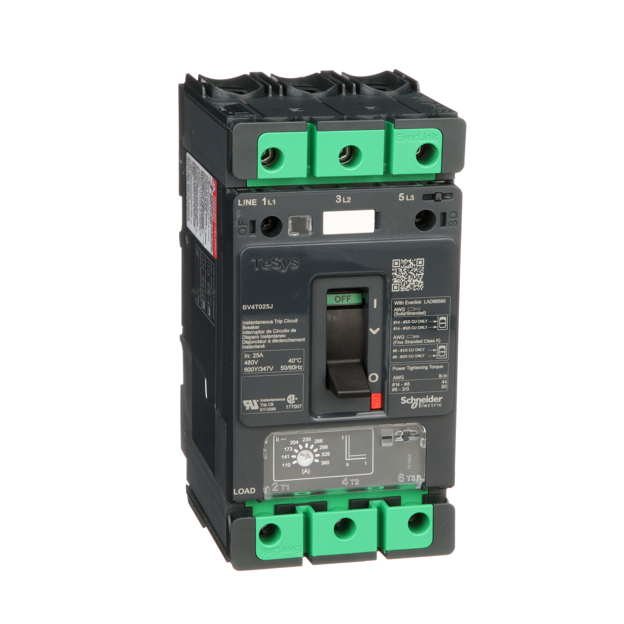 BV4T025J TESYS Series, 600Y/347 V AC, 25 A