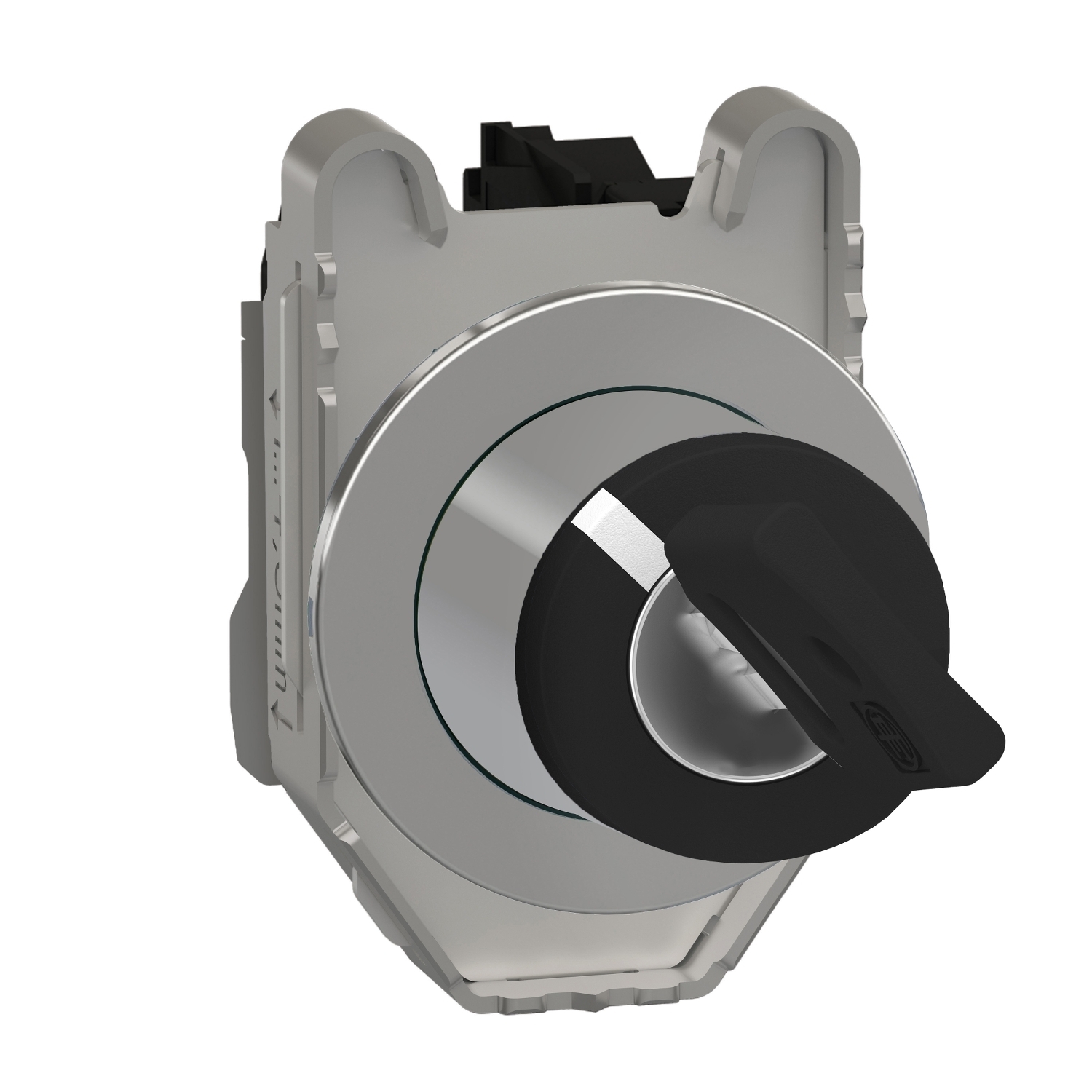 XB4FG21 Harmony XB4 Round Head Selector Switch, 30 mm, 1NO Contact, Slow Break Contact, Keyed Operator, Black