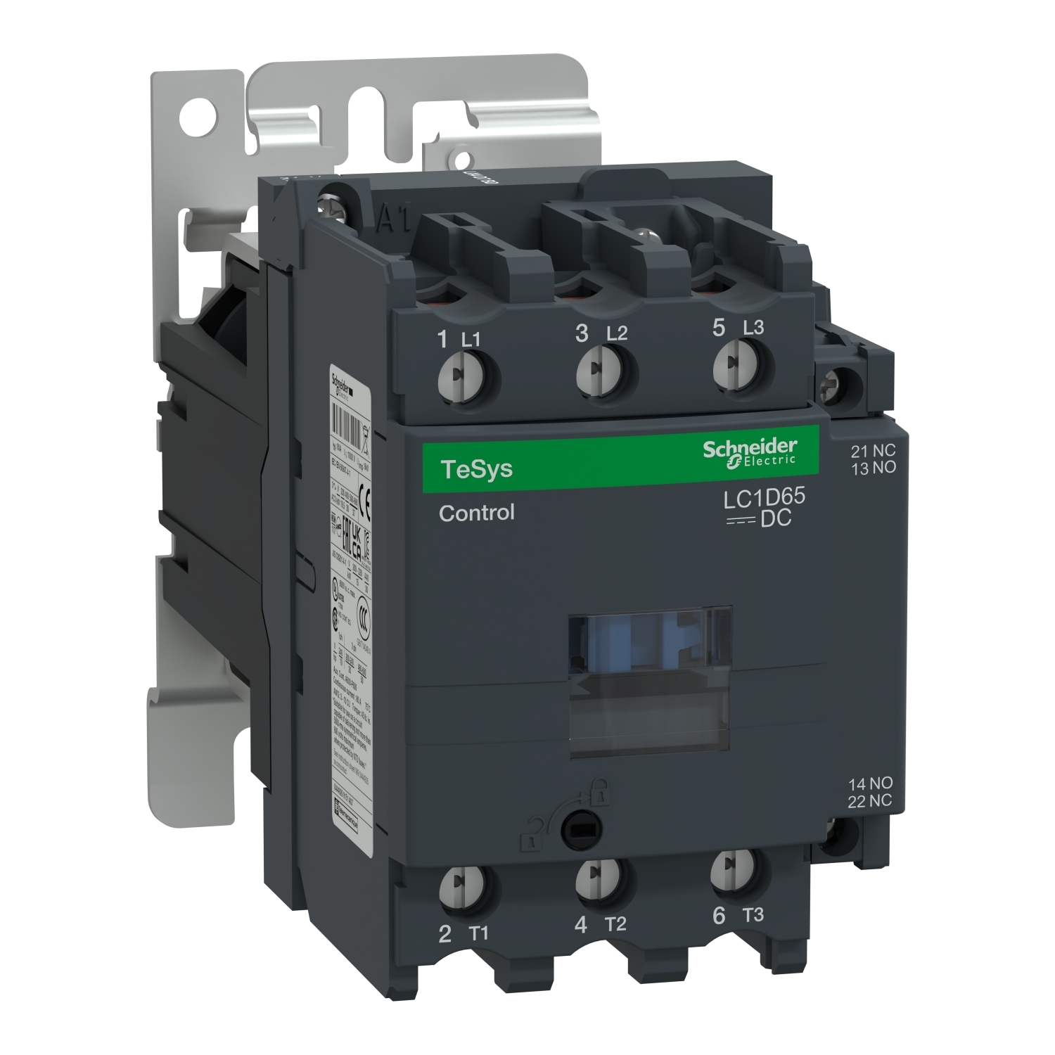 LC1D65BD D-Line LC1D Contactor, 24 V DC V Coil, 80 A, 3NO Contact, 3 Poles