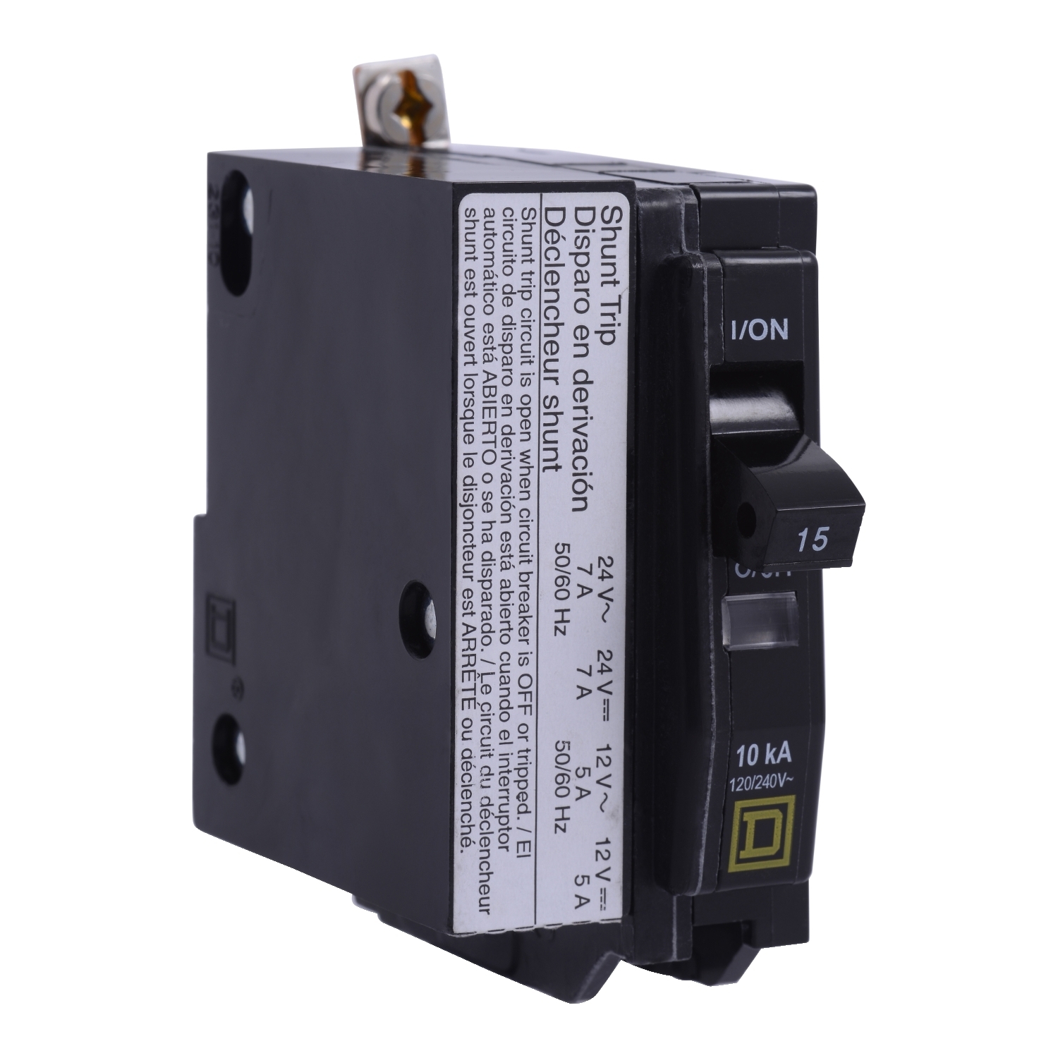 QOB1201044 Standard Miniature Circuit Breaker, 120/240 V AC, 20 A, 10 kA Interrupt, 1 Pole, Thermal Magnetic Trip