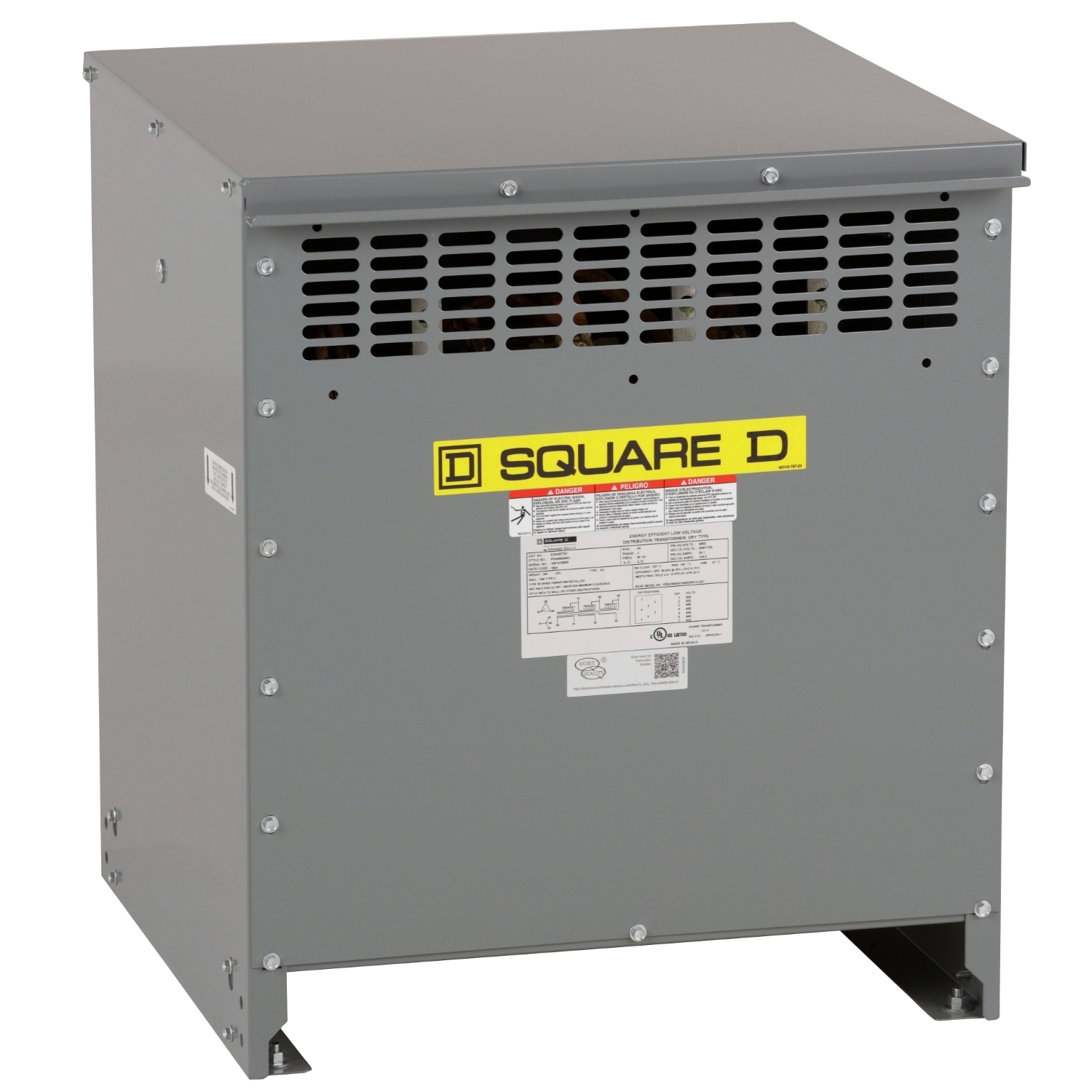 EXN45T3HNLP PH Series, 480 V primary, 208Y/120 V secondary, 3 phase
