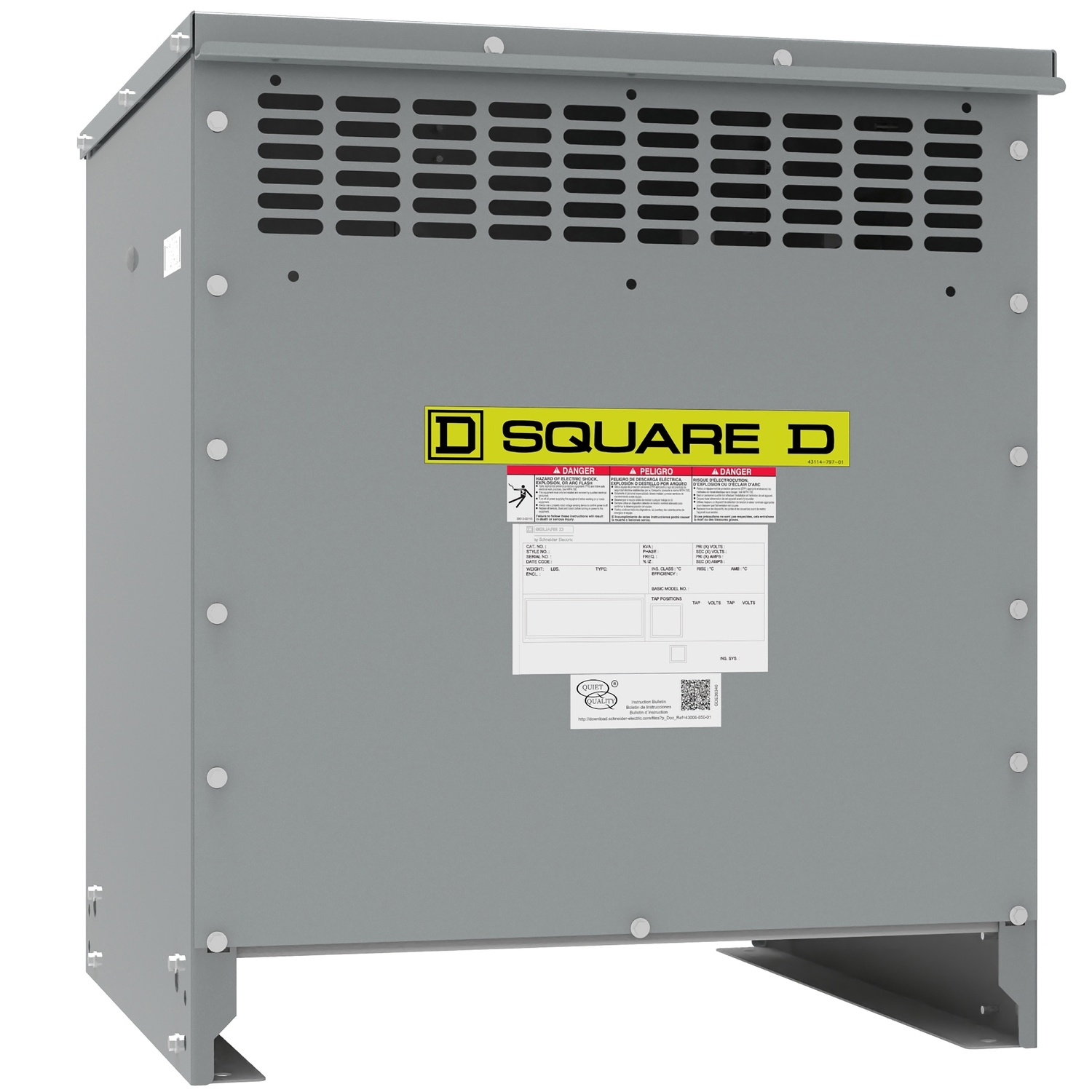 EXN45T3HCU PH Series, 480 V primary, 208Y/120 V secondary, 3 phase