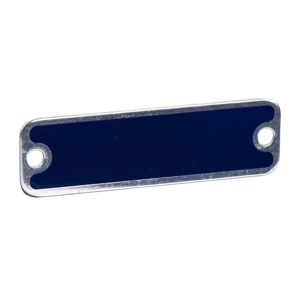 9001KN800 9001 T-K Legend Plate, 1/2 in H 1-11/16 in W, Rectangular Plate, Metal, Blue Field