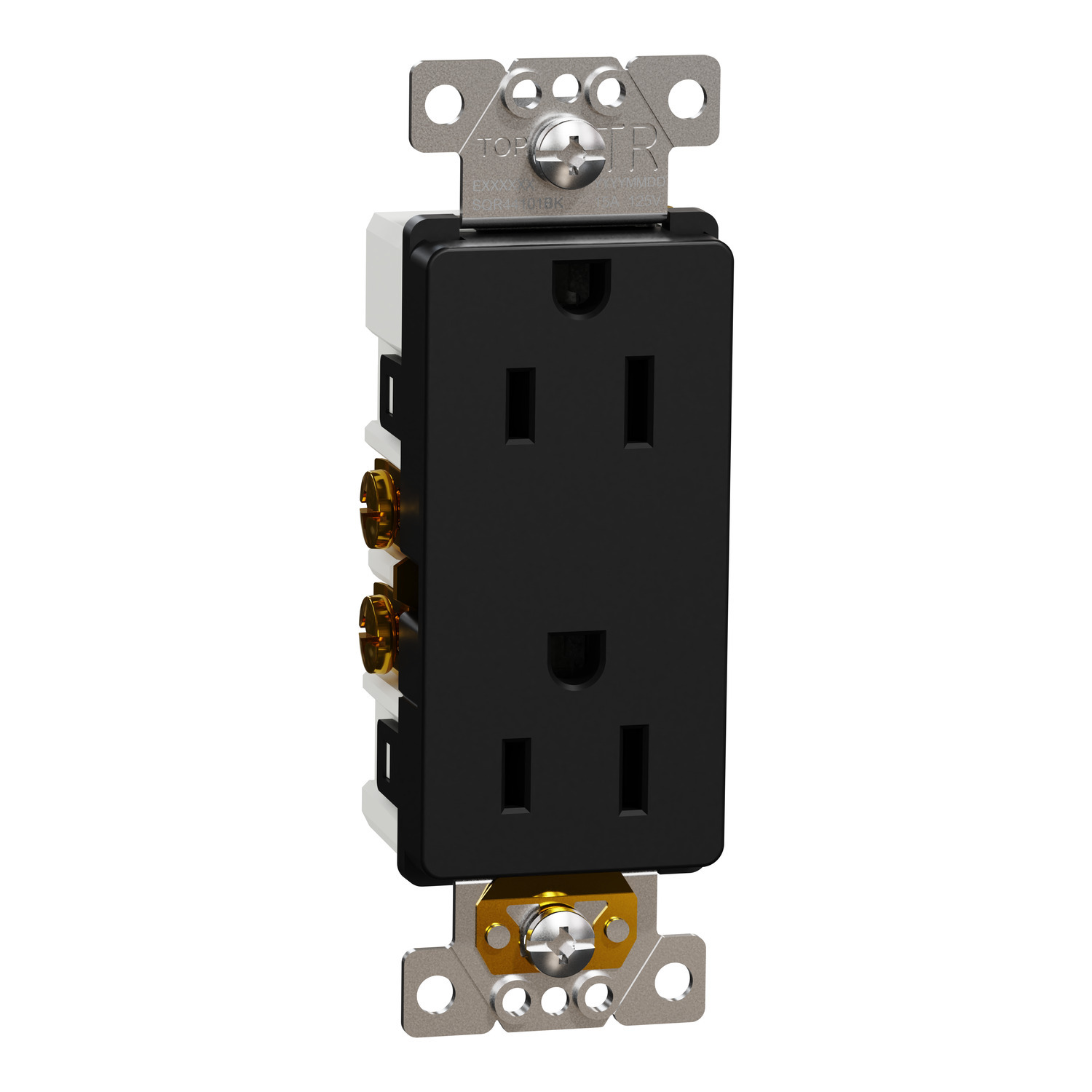 SQR44101BK X Series Socket-outlet, 125 V, 15 A, 2 poles, Black