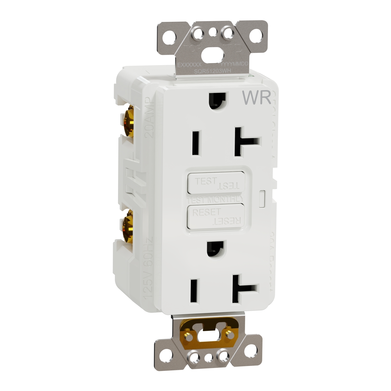 SQR51203WH X Series Socket-outlet, 125 V, 20 A, 2 poles, White