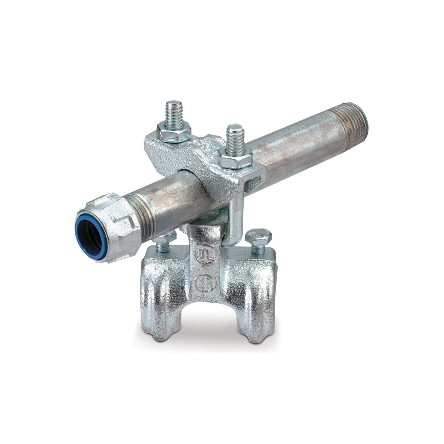 6211 Swivel Conduit to Tray Clamp, 1 to 1-1/4 in Conduit, Malleable Iron, Zinc Plated