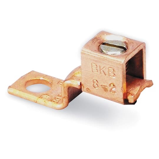 BTC0614 Blackburn Type BTC Mechanical Connector, 14 to 6 AWG Stranded Copper Conductor, 13/64 in Stud, 1 Bolt Holes, Copper