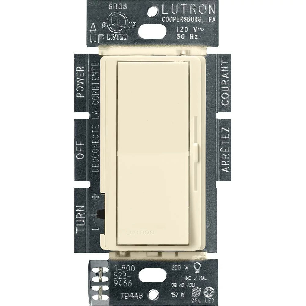 DVCL-153P-AL Diva LED+ Dimmer Switch, No Neutral Required, 150W LED, 1 Pole/3-Way, 120V, Almond