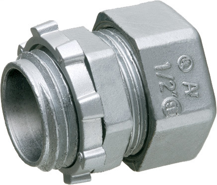 824 Concrete/Raintight Compression Connector, 1-1/2 in Trade, For Use With EMT Conduit, Die Cast Zinc