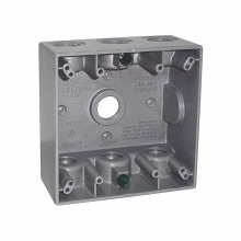 TP7110 Corrosion-Resistant Weatherproof Outlet Box, Die-Cast Aluminum, 30.5 cu-in Capacity, 2 Gangs, 7 Outlets, 4-5/8 in W x 2 in D x 4-9/16 in H