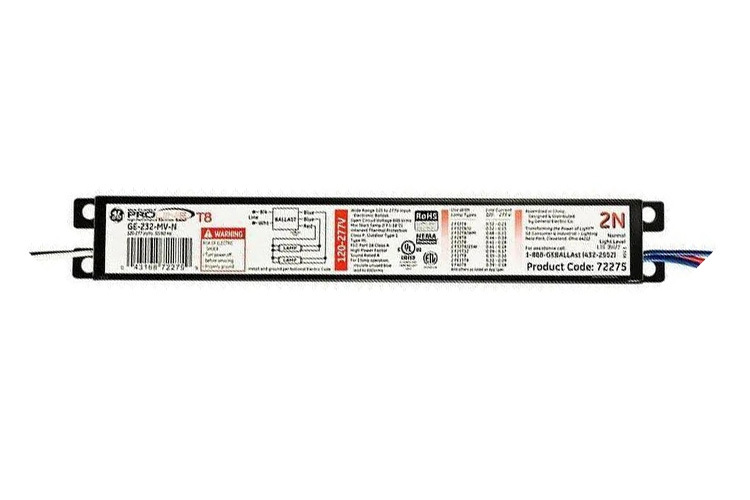 GE432MAX-G-N Electronic Ballast, 32 W Lamp, 120 to 277 V AC, Instant, 0.78/0.79 Ballast Factor
