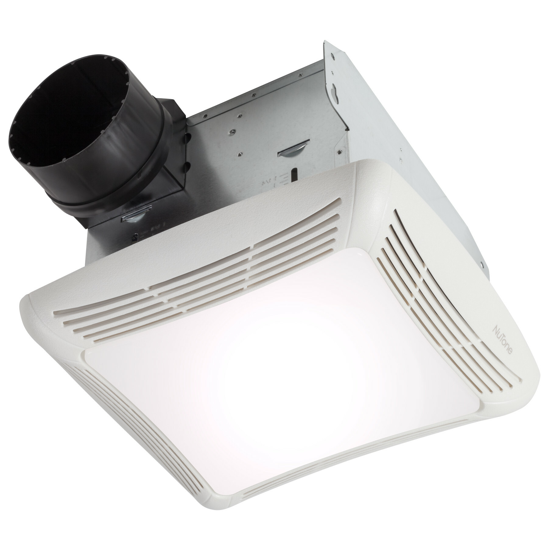 763 Power-Trac Ventilation Fan/Light Combo With Black Baffle, (1) Lamp, 120 V AC, Polycarbonate Housing