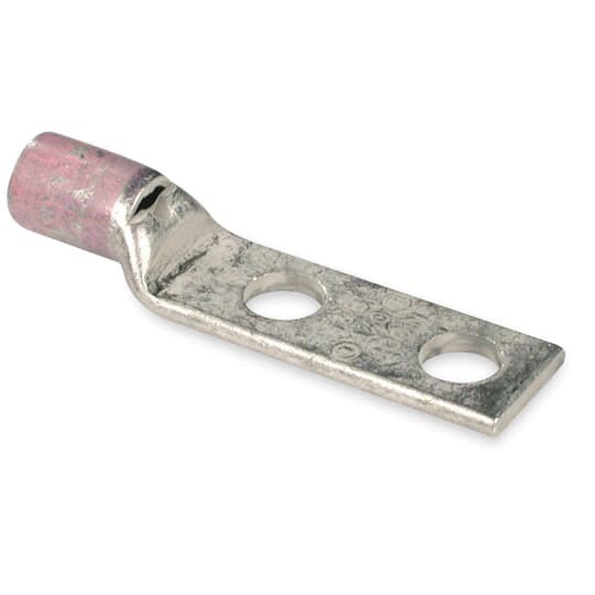 54209 Color-Keyed 54200 2-Hole Non-Insulated Compression Lug With Peep Hole, 1/0 AWG Copper Conductor, Die Code: 42, 3/8 in Stud, Copper