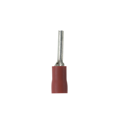 Pan-Term PV18-P47-CY Pin Terminal, Red, Vinyl, 18-22 AWG, 12.4mm Pin L, PK100